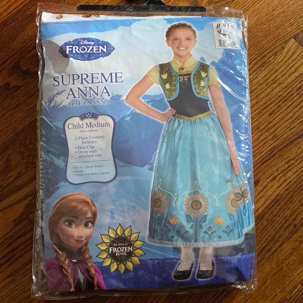 Disney Frozen Supreme Anna Dress Costume Sz M (8-10)